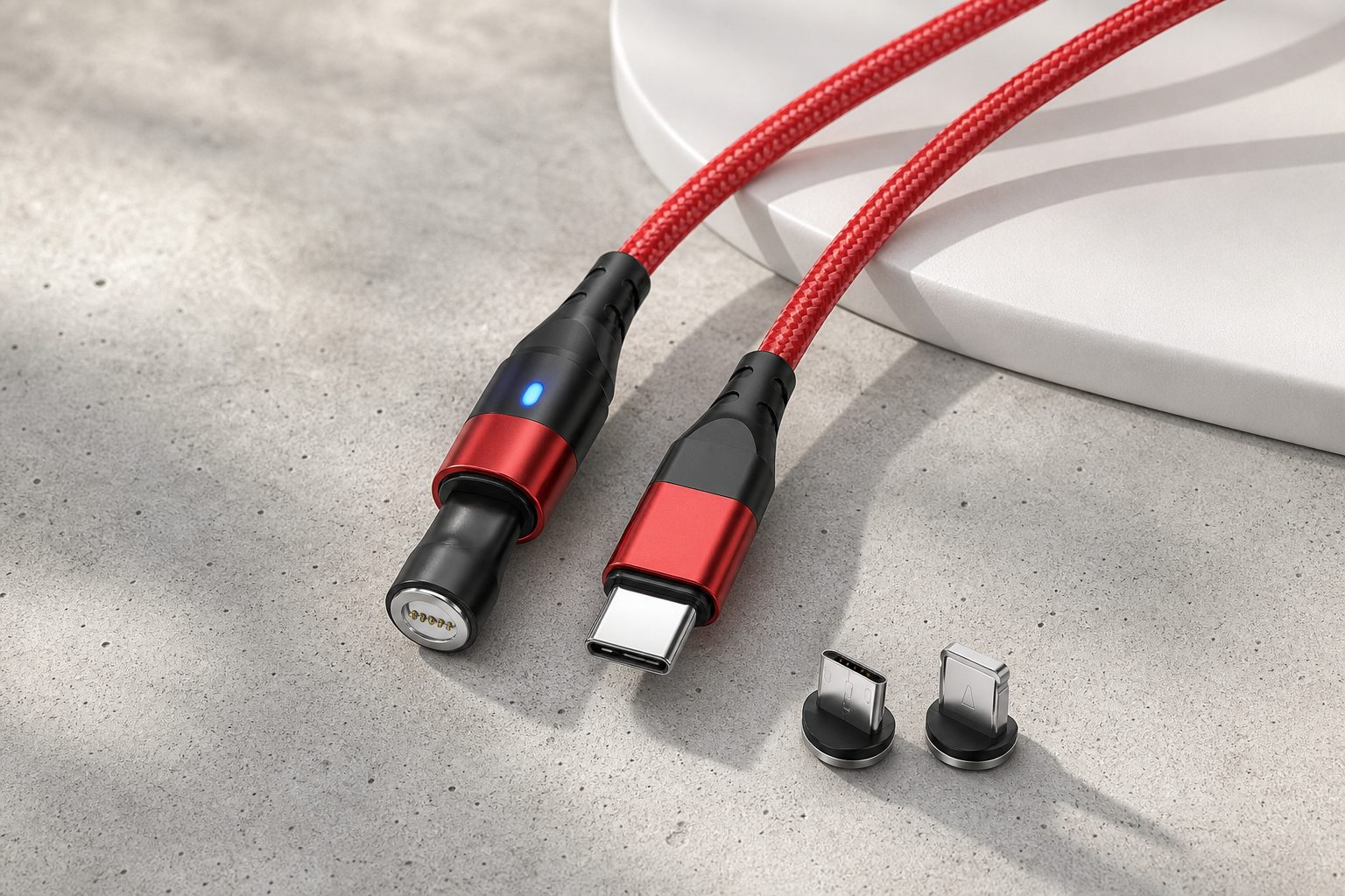 USLION PD60W magnetický kábel s USB-C, Lightning a Micro USB koncovkami je praktický 3v1 systém, ale používatelia uvádzajú limit okolo 3 A